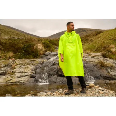 Mac In A Sac Waterproof Packable Poncho Neon Yellow